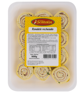 Rondele de massa de espinafre com recheio de tomate seco e rúcula